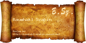 Baumhakl Szabin névjegykártya